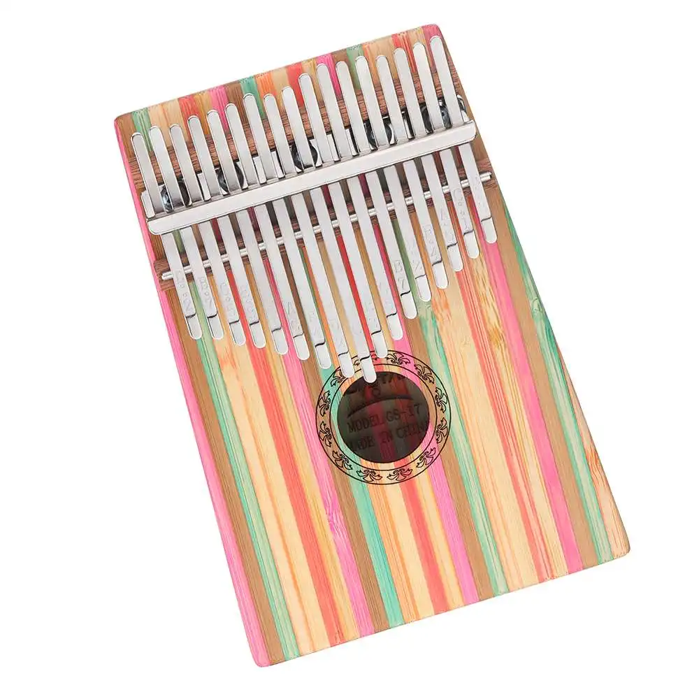 New Portable Kid Present Finger Thumb Piano 17 Keys Colourful Mahogany Kalimba Supply Tuning Tool Piano Kit Keyboard Instruments