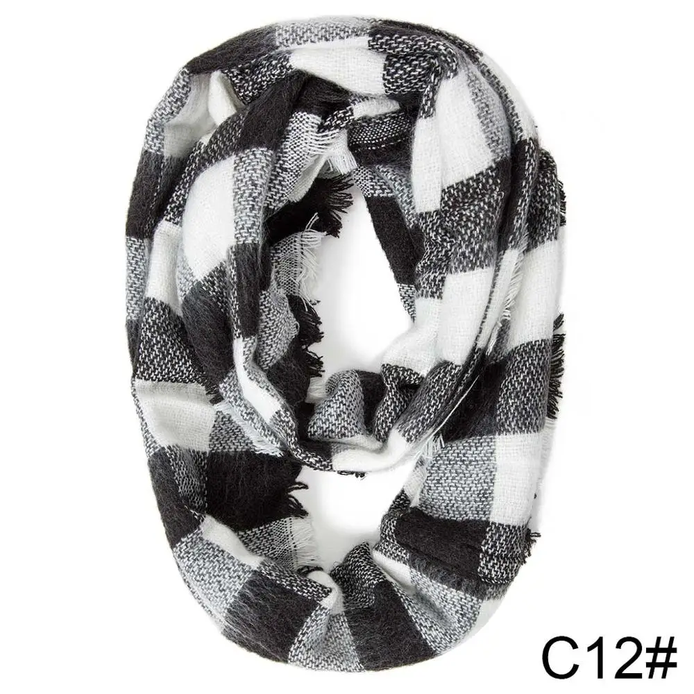 Evrfelan бренд плед Зимний зажим для шарфа женские шарфы Утолщаются теплый для шеи носить шарф для женщин O шарфы женский подарок дропшиппинг - Цвет: 12