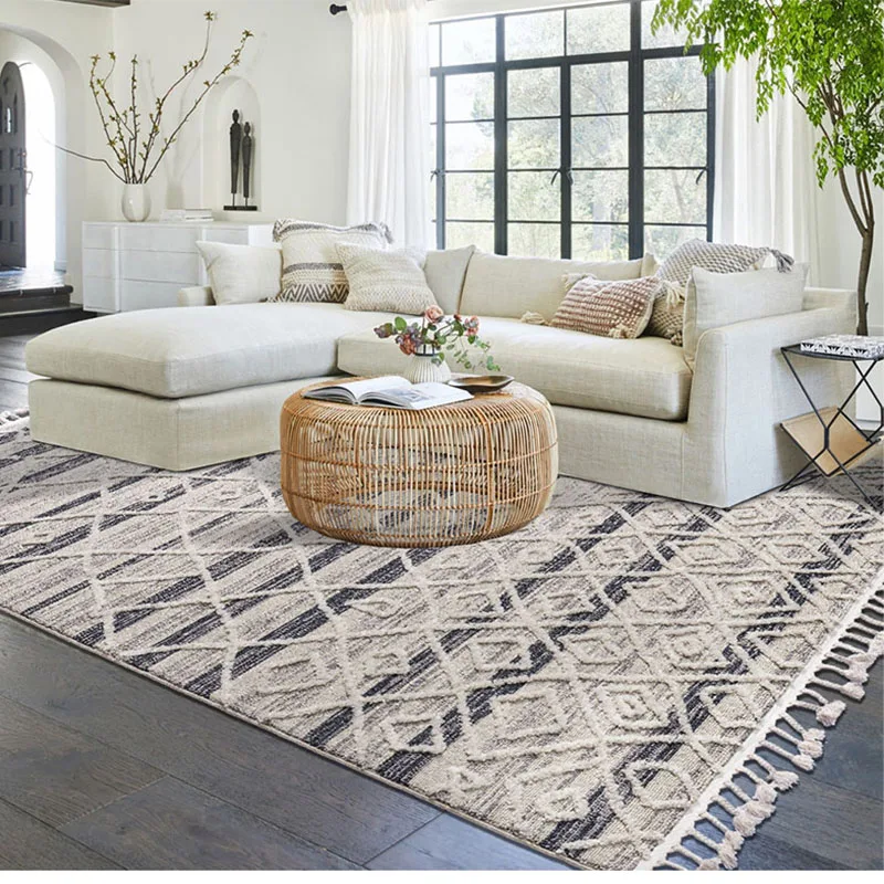 

Nordic Morocco Carpet Living Room Tassel Bedroom Carpet Home Decor Tapestry Soft Sofa Tea Table Area Rug Floor Mat Turkey Carpet
