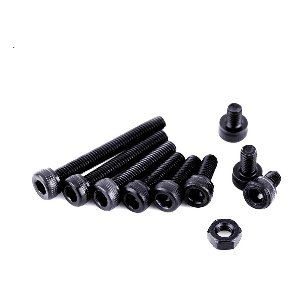 DIN912 Black 3D Printer 280Pcs/Set M3 Cap Head Hex Socket Bolt Screw Nut Steel Hexagon Cylinder Bolt Kits Assortment Kit