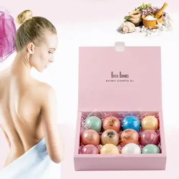 

12pcs Handmade Natural Bath Ball Body Scrub Shower Bomb Body Cleaner Skin Care Sea Salt Essential Oil Bath Ball Salt