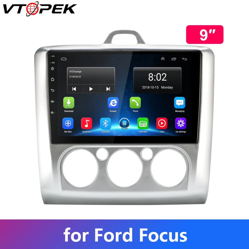 

Vtopek Car Android Multimedia Player for ford focus 2 3 Mk2 Mk3 GPS Navigation WIFI 4G Mirror Link IPS Touch Screen