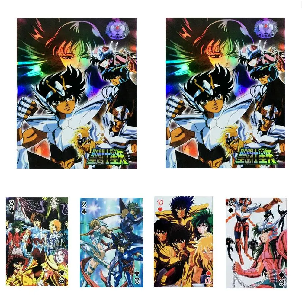 

1 set Cartoon Anime Poker Saint Seiya Action Figures Color Printed Card Collection Kid Gift Toy