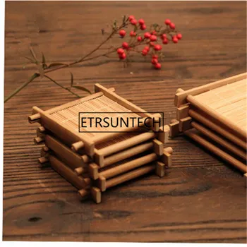 

200pcs Bamboo Tea Cup Mat Hot Pads Cup Holder Heat Insulation Trays Tea Kitchen Accessories