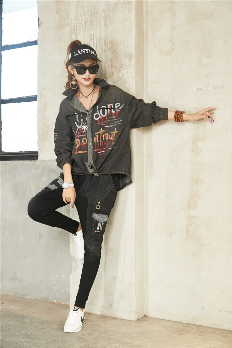 Max LuLu, новинка, Весенняя мода, Корейская женская панк уличная одежда, женские джинсовые топы и блузки, винтажные джинсовые рубашки с дырками и принтом