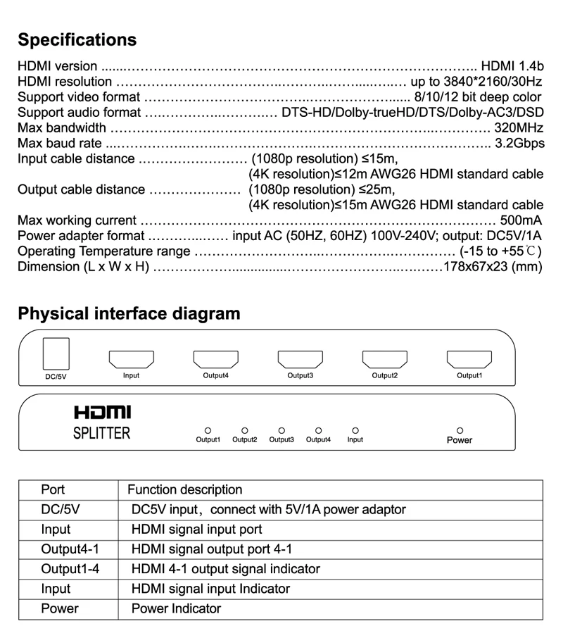 2x2 HDMI сплиттер Переключатель HDMI 2,0 4K 60Hz HDMI 1,4 сплиттер коммутатор 1X2 HDMI аудио видео конвертер адаптер 3D 1080p 4K x 2K 1X4