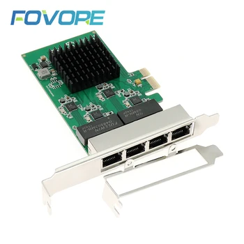 

4 port RJ45 PCI-e Adapter Card RJ45 to PCI express Adapter PCI e PCIe Converter 10M/100M/1000MEthernet Gigabit Network Card