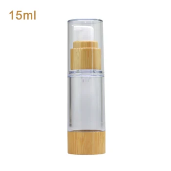

15ml/30ml/50ml Mini Reusable Makeup Bottle Vacuum Cosmetic Lotion Essence Storage Bottle Bamboo Empty Travel Bottle