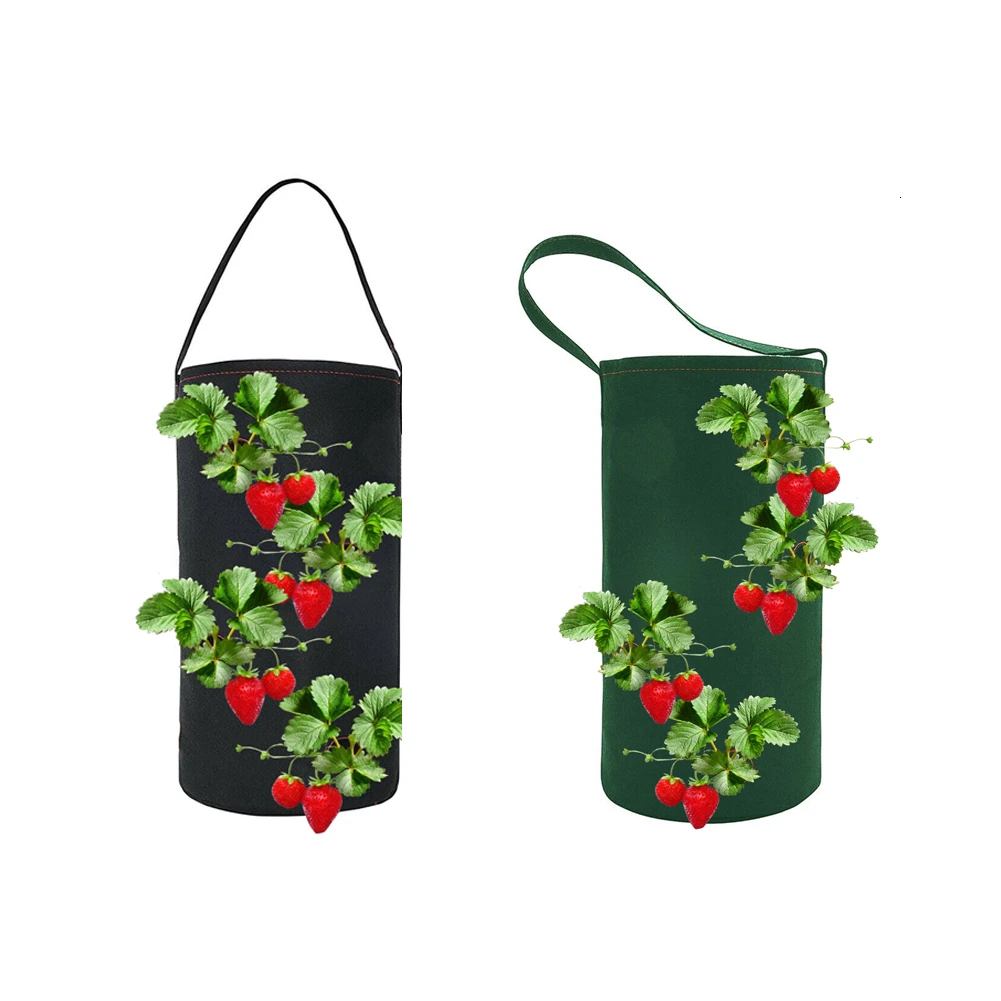 1 шт., сумка для выращивания клубники, войлок, висячий садовый растительный цветок для картофеля томатов, садовая ферма, домашняя растительная сумка