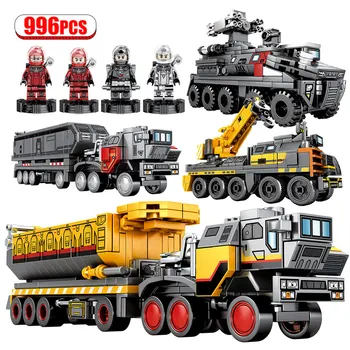 

996pcs City Wandering Earth Cargo Transport Truck Building Blocks City Technic Car Military Vehicle Bricks Toys for Boys