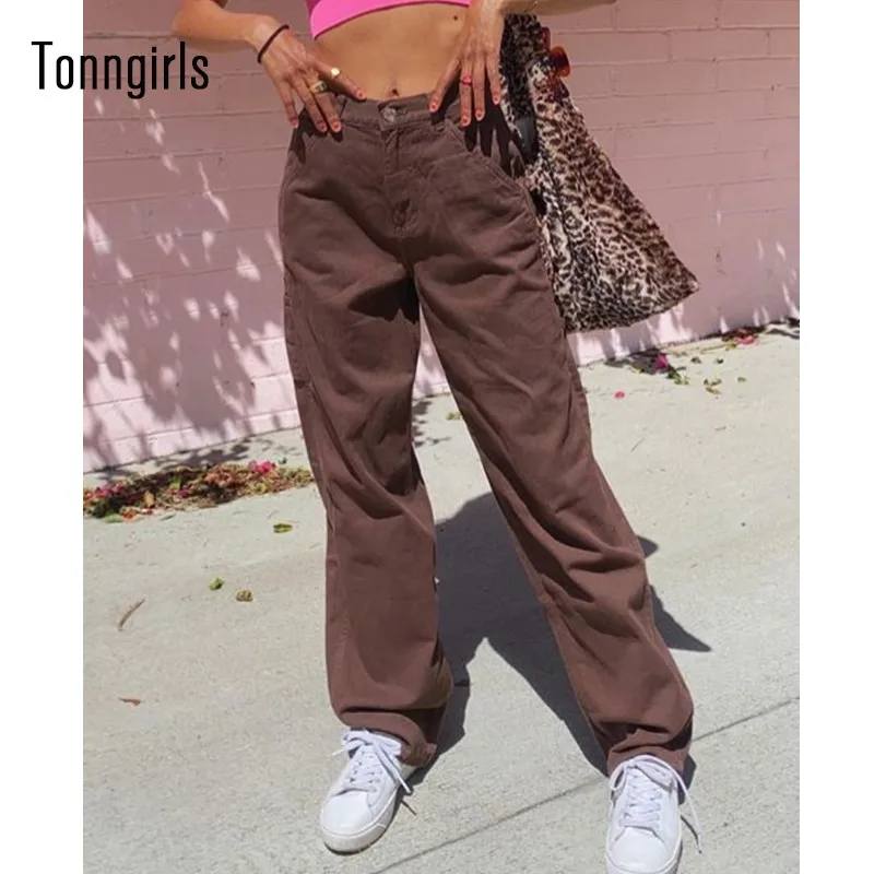 

Tonngirls Vintage Jeans Casual Loose Wide Leg Pants Streetwear High Waist Jeans Korean Style Boyfriend Jeans For Women Summer