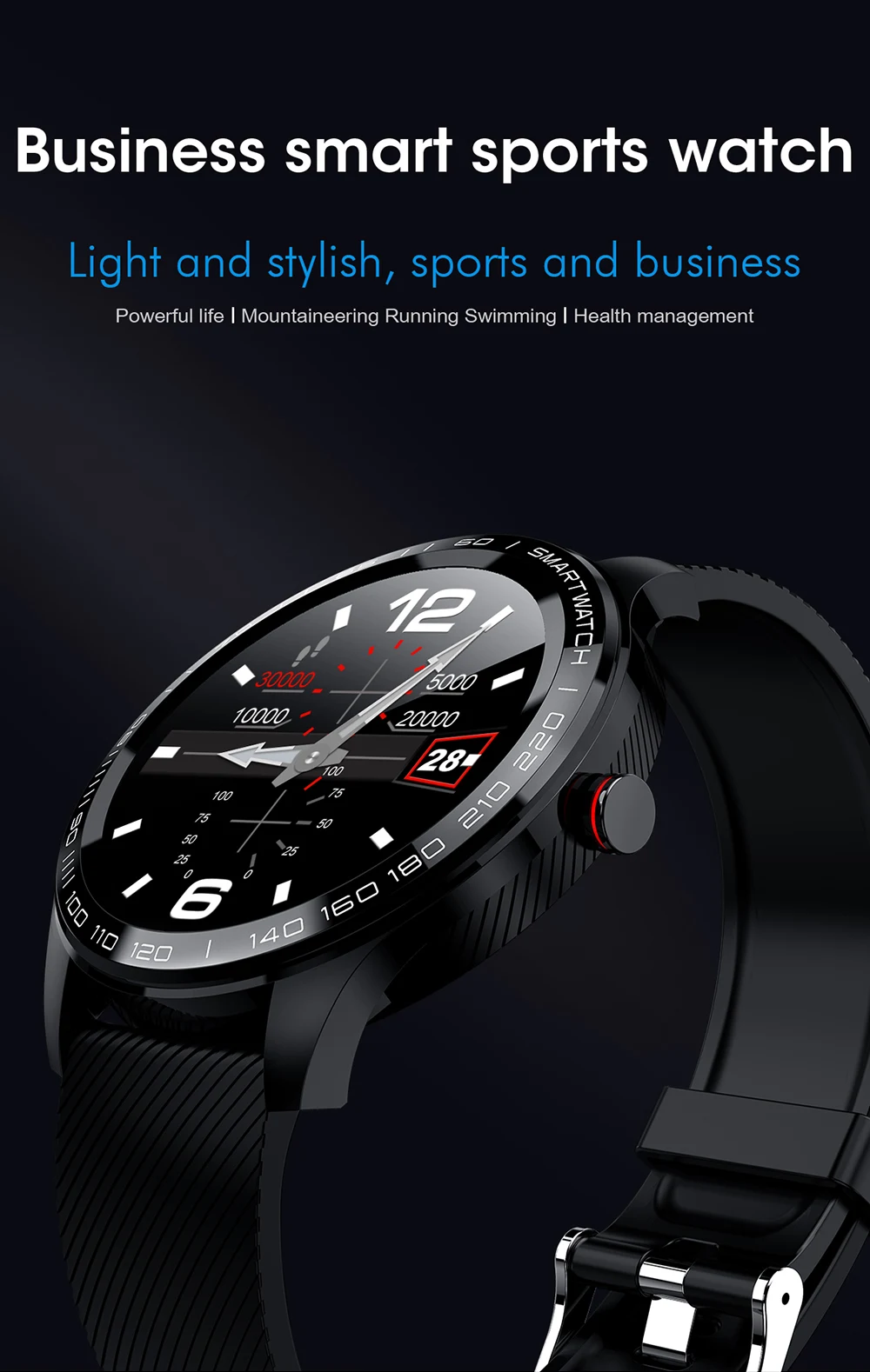 Смарт-часы L9 1,3 дюймов IP68 Водонепроницаемые Смарт-часы ЭКГ монитор сердечного ритма кровяное давление кислородный монитор сна для Iphone Android