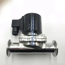 AC220V DC24V " DN50 Электрический санитарный Соленоидный клапан Tri Clamp OD 77 мм нержавеющая сталь 304 нормально закрытый