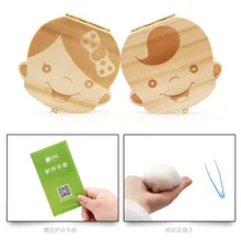 Детская коробка на память с лиственными зубами для девочек, детская коробка с зубами для мальчиков, деревянная коробка для хранения зубов, чехол для хранения