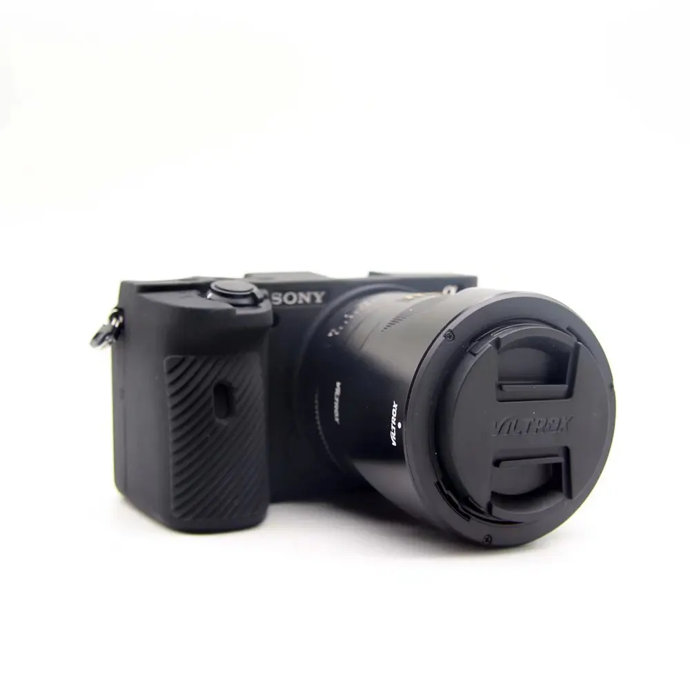 Sony A6000 / A6300 / Nex 6 Siyah İçin Askılı Tam Vücut Kamera Pu Deri Kılıf Çant
