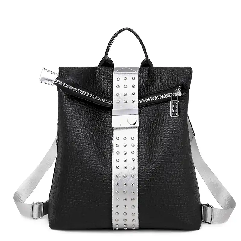 black leather college bags