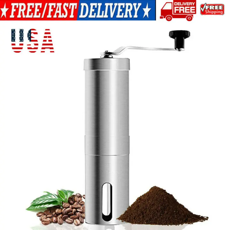 Portable Stainless Steel Manual Coffee Conical Burr Grinder Hand Crank