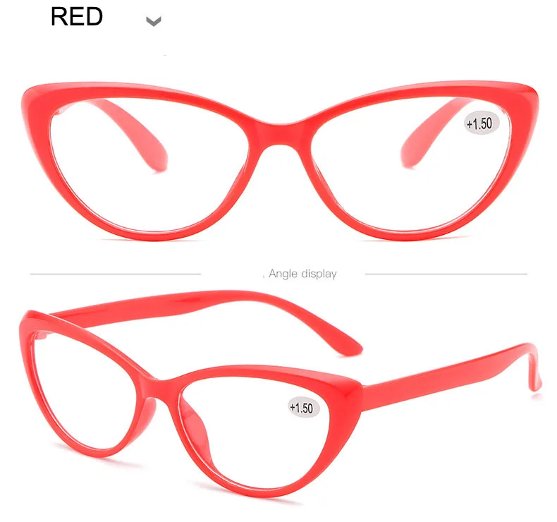 Feishini Новая европейская версия упругая Краска Очки для чтения дамские диоптрийные дальнозоркие очки женские кошачий глаз красный