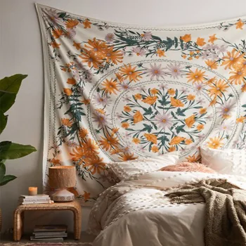 

Bohemian Decor Mandala Wall Hanging Tapestry Hippie Floral Boho Dorm Curtains Dorm Headboard Carpet Blanket Beach Yoga Mat Shawl