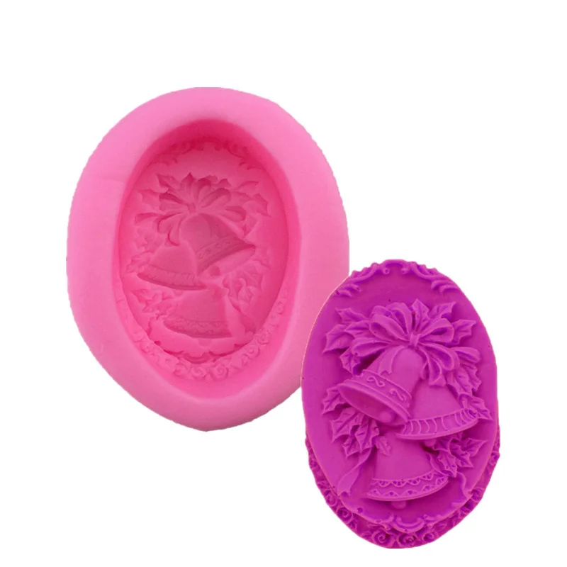 

3D Christmas Bell Chocolate Molds Silicone Embossed Cake Mold Biscuits Fondant Mould DIY Baking Decorating Tools Cookies Moulds