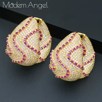 

ModemAngel new arrived Luxury African Earrings Fashion Dubai Silver Bridal Jewelry For Women Wedding brincos para as mulheres