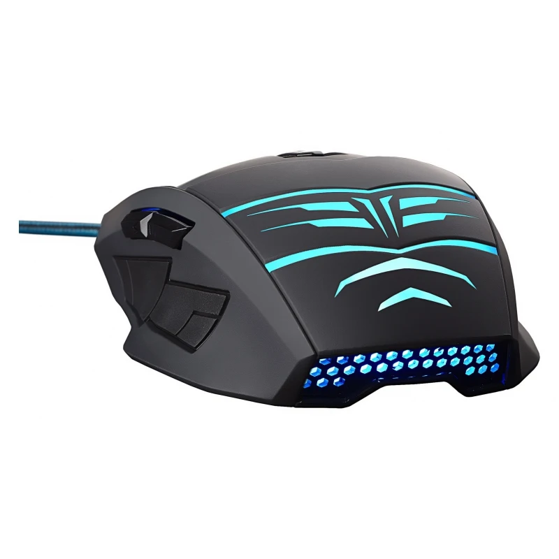 Мышь Oklick 745G LEGACY черный/голубой оптическая(2400dpi) USB игровая(6but
