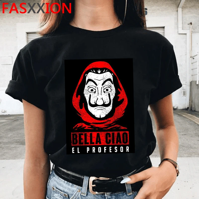 Забавный дизайн La Casa De Papel Футболка женская Money Heist ТВ серия футболка Bella Ciao House of Paper