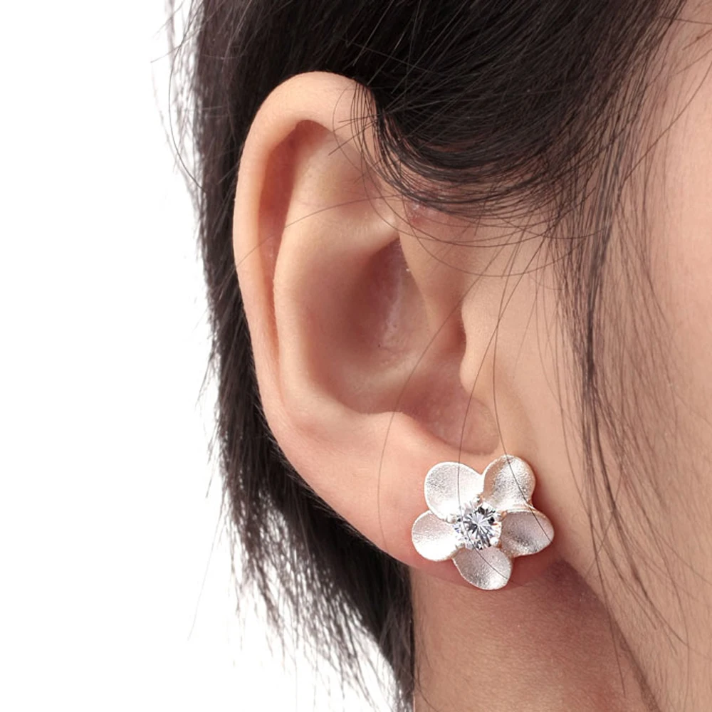 Женские серьги гвоздики из серебра 925 пробы с фианитом|brand stud earrings|fashion earringsstud earrings