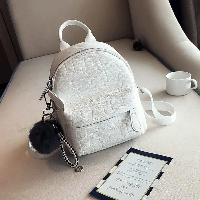 2019 рюкзак из искусственной кожи с помпоном для волос женские рюкзаки Mochila