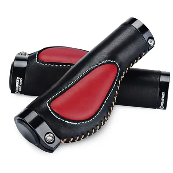 

1pair Cycling Bicycle Handle Grip Locking Handmade Suture Protective Cover Mountain Bike Non Slip Artificial Leather Comfortable