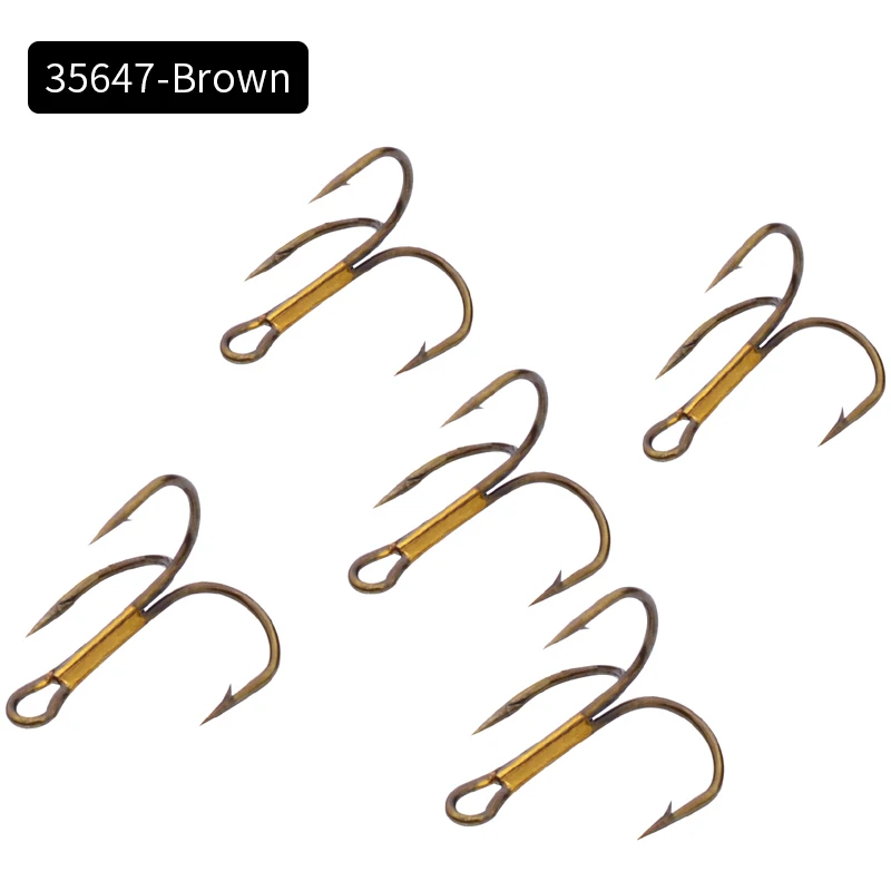 PROBEROS 50PCS Fishing Hook High Carbon Steel Treble Hook 2#-14#  Black/Red/Brown/Silver/Matte Tin Color FIshhooks - AliExpress