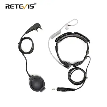 

3-3 RETEVIS ETK006 Adjustable Tactical Throat Mic With PTT throat microphone Headphones Walkie Talkie For Airsoft Games