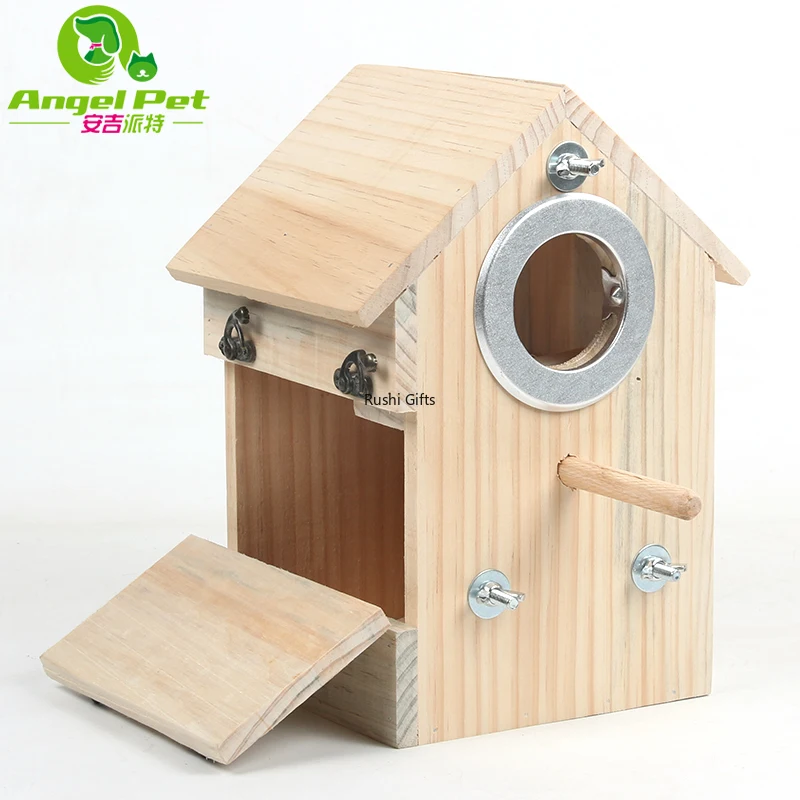 

Wood Bird Cage Bird Villa Budgerigar Breeding Box Wooden Vertical Bird Nest Bird Nest Bird Cage Accessories Bird House Wood