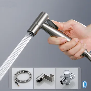 

Handheld Toilet bidet sprayer set Kit Stainless Steel Hand Bidet faucet for Bathroom hand sprayer shower head self cleaning