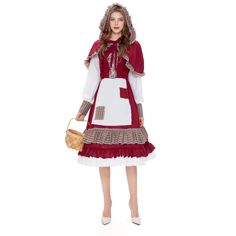 

Halloween Sexy Lolita Little Red Riding Hood Fantasy Dress Stage Performance Patch French Maid Cosplay Costume