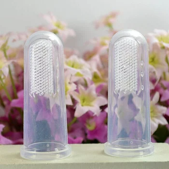 

Cute Baby Finger Milk Toothbrush Children Teeth Clear Massage Soft Silicone Infant Rubber Cleaning Brush Massager