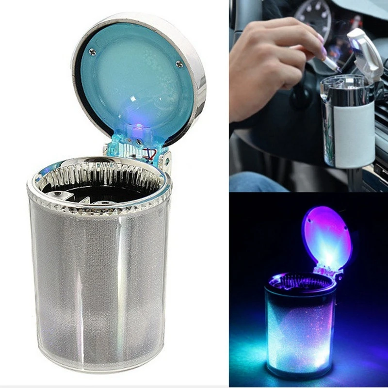 

Car Ashtray multicolour Auto Portable Car Travel LED Light Lamp Cigarette Cylinder