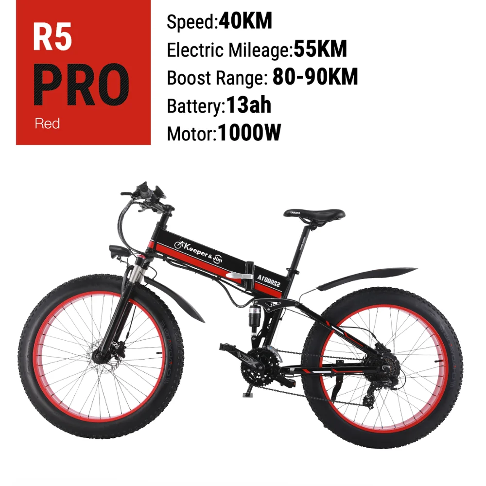 Electric Bike 26 Inch 48V 1000W Fat Tire Mountain Snow Ebike Folding Electric Bicycle Electric Bike 26 Inch 48V 1000W Fat Tire Mountain Snow Ebike Folding Electric Bicycle