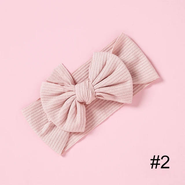 1pcs Solid Color Bowknot Baby Headband Elastic Turban Hairband Baby Girl Headbands Hair bands for Baby Girls Hair accessories 2