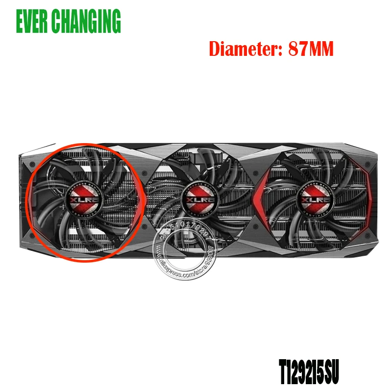 Вентилятор графической карты T129215SU 0.50A для PNY GeForce GTX 1080Ti 11 ГБ XLR8 GAMING OC|cpu fan|cooling fanfan