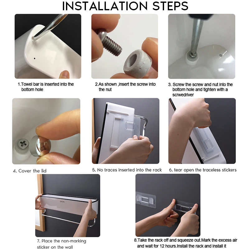 Bathroom Shelf Shower Caddy Organizer Wall Mount Shampoo Rack With Towel Bar No Drilling Kitchen Storage Bathroom Accessories 6 Bathroom Shelf Shower Caddy Organizer Wall Mount Shampoo Rack With Towel Bar No Drilling Kitchen Storage Bathroom Accessories 6