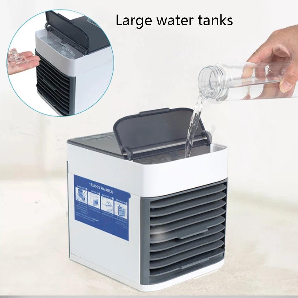 

Mini Portable Air Conditioner Cooler Fan, Humidifiers, Portable Mini Table Size Water Fan For Office And Home Accessory