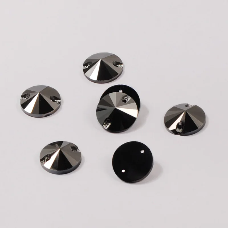 

CTPA3bI 3200 Hematite Rivoli 2 Hole Strass Flatback DIY Sew On Rhinestones For Garment Bags Decoration Crafts Accessories