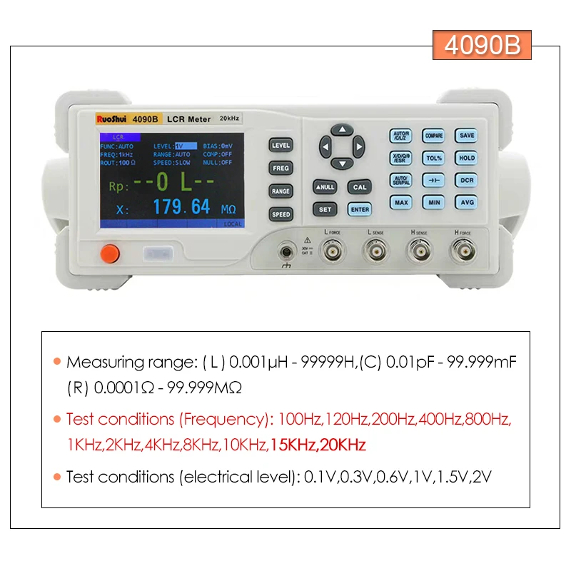VC4090B RuoShui VC4090 серии цифровой мост Емкость Сопротивление индуктивности измерения LCR метр электрический электронный компонент тестер - Цвет: VC4090B