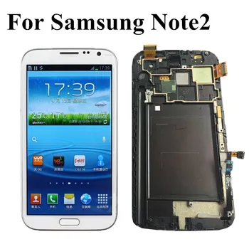 

5.5 inch Super AMOLED LCD For Samsung Galaxy Note2 LCD Touch Screen with Frame for SAMSUNG Note 2 LCD N7100 N7105 Digitizer