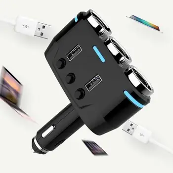 

Hot 12V-24V Car Cigarette Lighter Socket Splitter Plug LED USB Charger Adapter 3.1A 100W Detection For Phone MP3 DVR Accessories