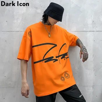 

Dark Icon Crew Neck Graffiti Hipster Tshirt Short Sleeve Women Men Oversized Street T Shirt Men Clothing
