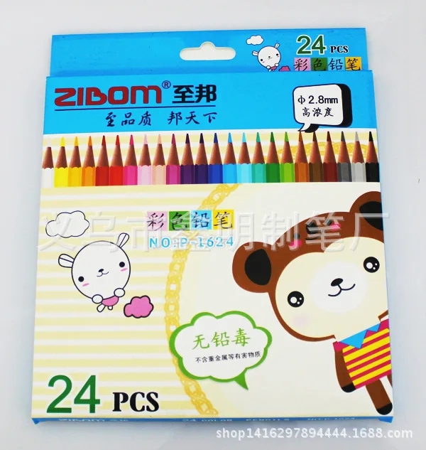 

Genuine Product Hot Sales Colored Pencil 24 Color Set Painted Sketch Only Pen Factory Customizable Logo Printing
