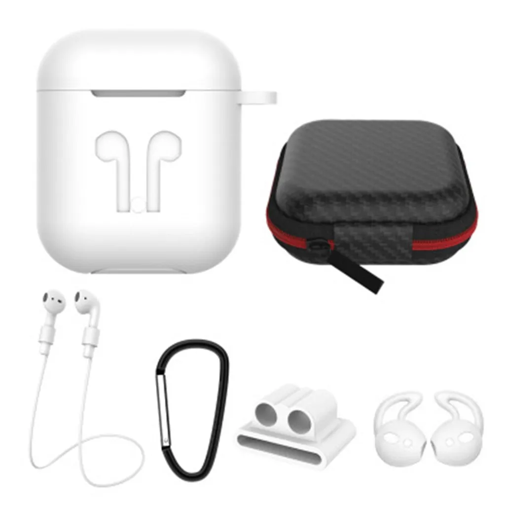 Силиконовый чехол для Apple AirPods Air Pods 1 2 i200 i100 TWS Крышка для зарядки анти-потерянный ремешок держатель на ремешке протектор для наушников