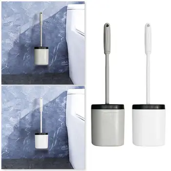 

New Creative Novelty Silicone Toilet Brush U-shaped Toilet Wall-mounted Brush Cleaning Thermoplastic Bendable Brush Rubber L4J4